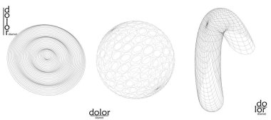 Soyut vektör nesnesi ayarlandı. Geometrik tel çerçeve şeklinin moleküler yapı yapısı. Teknoloji bilgisayar bilimi tasarım elementi. Üç boyutlu dijital modelleme. Optik sanat arkaplanı.