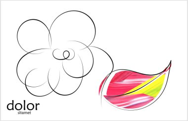 Çizgi sanatı meyvesi illüstrasyonu. Suluboya, az sayıda sanat baskısı içeriyor. Beyaz üzerine izole edilmiş sanatsal çiçek objesi. Serbest el logosu çizimi.
