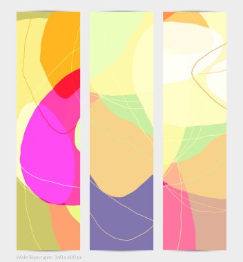 Asgari moda tarzında bir grup vektör soyut yaratıcı arka plan. Sosyal medya için modern şablonlar. Eğlenceli karalama şekli. Soyut geometrik şekilleri ve renkleri olan sanat manzarası.