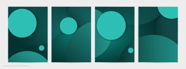 Derin eğimli ve kaybolan geometrik şekilli soyut geometrik uçucu. Sosyal medya afişi için modern şablon. Kağıt kesimi gerçekçi gölgesi olan çağdaş malzeme tasarımı.