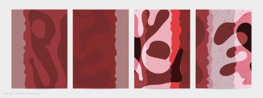 Matisse organik grange desenli. Doğal çiçek motifli soyut çağdaş uçucu şablonu. Asgari orta yüzyıl sanat geçmişi. Düz toprak renklerinde sanatsal botanik elementler.