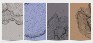 Çok ince bir ağ şekli. Soyut 3D bilgisayar modelleme bilim geometrisi. Gelişigüzel parçacıklarla etkileşen fütüristik ses dalgası. Düz dünyevi arkaplanda büyüyen küf dokusu.