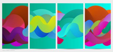 Üç boyutlu sıvı dalgalı şekil. Parlak bulutlu fütüristik arka plan. Soyut müzik dalgalarında canlı gradyan akışı. Dinamik sıvı doku. Moda post tasarımı için yaratıcı vektör şablonu.