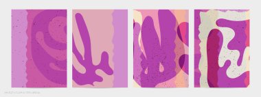 Matisse organik grange desenli. Doğal çiçek motifli soyut çağdaş uçucu şablonu. Asgari orta yüzyıl sanat geçmişi. Düz toprak renklerinde sanatsal botanik elementler.