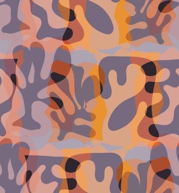 Organik Matisse şekillerinin kusursuz desenleri. Doğal toprak renkleri. Çiçekli sualtı yaşamı. Soyut deniz yosunu kamuflaj arka planı. Moda dalgalı geometri. Rastgele katmanlanmış el çizimi sanat.