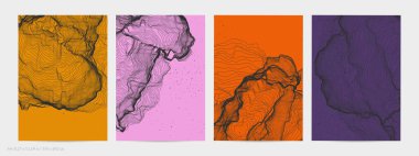 Çok ince bir ağ şekli. Soyut 3D bilgisayar modelleme bilim geometrisi. Gelişigüzel parçacıklarla etkileşen fütüristik ses dalgası. Düz dünyevi arkaplanda büyüyen küf dokusu.