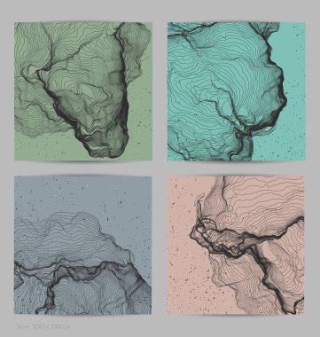 Çok ince bir ağ şekli. Soyut 3D bilgisayar modelleme bilim geometrisi. Gelişigüzel parçacıklarla etkileşen fütüristik ses dalgası. Düz dünyevi arkaplanda büyüyen küf dokusu.