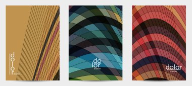 Fütürist çok renkli tel çerçeve geometrik şekilli soyut vektör uçuş şablonu. Üç boyutlu dijital bilim modeli konsepti. Web teknolojisi kapak tasarımı. Dalgalı çizgiler ve ızgara dokusu.