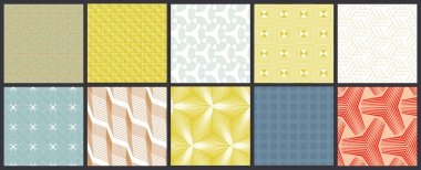 Basit geometrik dokular. Kusursuz geometrik minimalist desenlerin toplanması. Arka planlar ve duvar kağıtları. Tekstil süsü. Düzgünce gruplandırılmış ve katmanlanmış sürükleme ve kumaş paletine bırak.