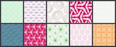 Basit geometrik dokular. Kusursuz geometrik minimalist desenlerin toplanması. Arka planlar ve duvar kağıtları. Tekstil süsü. Düzgünce gruplandırılmış ve katmanlanmış sürükleme ve kumaş paletine bırak.