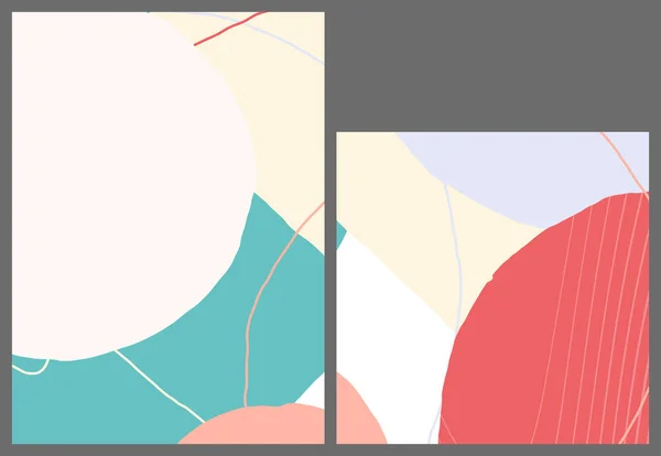Лінійний Абстрактний Малюнок Плоскому Тлі Сучасна Композиція Сучасне Мистецтво Друк — стоковий вектор