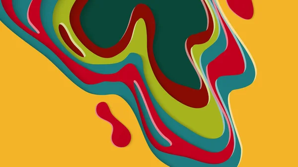 Abstract Papier Gesneden Kunst Kleurrijke Achtergrond Met Golvend Gelaagd Papier — Stockvector