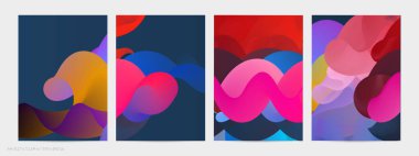 Üç boyutlu sıvı dalgalı şekil. Parlak bulutlu fütüristik arka plan. Soyut müzik dalgalarında canlı gradyan akışı. Dinamik sıvı doku. Moda uçucu tasarımı için yaratıcı vektör şablonu.