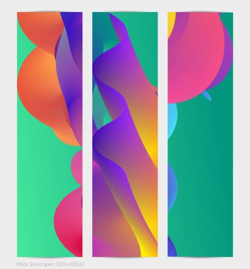 Üç boyutlu sıvı dalgalı şekil. Parlak bulutlu fütüristik arka plan. Soyut müzik dalgalarında canlı gradyan akışı. Dinamik sıvı doku. Moda pankartı tasarımı için yaratıcı vektör şablonu.