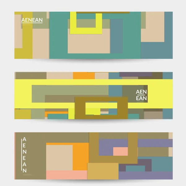 幾何学的な形を重ねた紙カットの抽象的なウェブ壁紙 ヴィンテージのバナー レトロなカラーベクトル背景オブジェクトを持つアート 材料設計 芸術的な幾何学模様です ベクターイラスト — ストックベクタ