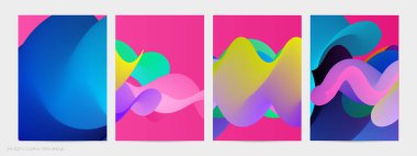 Üç boyutlu sıvı dalgalı şekil. Parlak bulutlu fütüristik arka plan. Soyut müzik dalgalarında canlı gradyan akışı. Dinamik sıvı doku. Moda uçucu tasarımı için yaratıcı vektör şablonu.