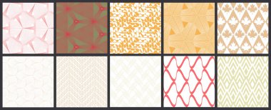 Basit geometrik dokular. Kusursuz geometrik minimalist desenlerin toplanması. Arka planlar ve duvar kağıtları. Tekstil süsü. Düzgünce gruplandırılmış ve katmanlanmış sürükleme ve kumaş paletine bırak.
