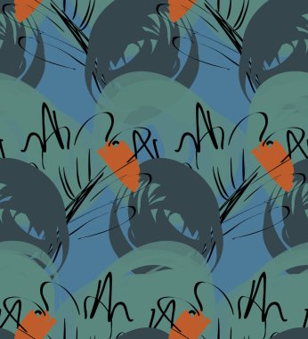 Elle çizilmiş karalamalarla soyut, pürüzsüz desen. İşaretli boya ile yapılmış parlak renkli karalamalar. Pürüzlü mürekkep damlaları ve çiçek bahçesi motifi. Sanatsal duvar kağıdı kaplama tasarımı.