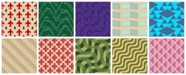 Geometrik 3 boyutlu döşeme dokusunun gerçekçi gölgesi. Kusursuz desenler koleksiyonu. Geçmişe dönük arka planlar ve duvar kağıtları.