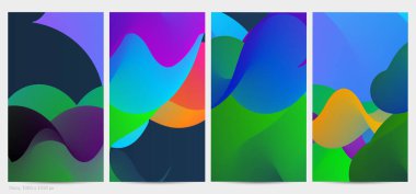 Üç boyutlu sıvı dalgalı şekil. Parlak bulutlu fütüristik arka plan. Soyut müzik dalgalarında canlı gradyan akışı. Dinamik sıvı doku. Moda post tasarımı için yaratıcı vektör şablonu.