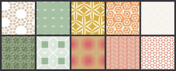 Einfache Geometrische Textur Sammlung Nahtloser Geometrischer Minimalistischer Muster Hintergründe Und — Stockvektor