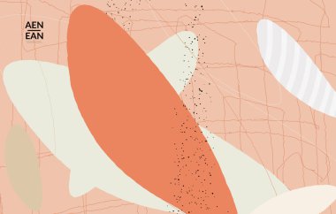 Sosyal medya arka plan şablonu. Elle çizilmiş organik doğal karışımlı şekiller. Dalgalı çizgiler egzotik tropikal tasarım yaratır. Pazarlama teknolojisi için vektör illüstrasyon. Modern çağdaş biçim.