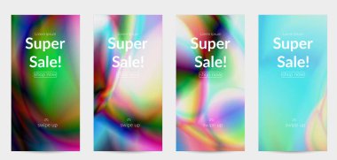 Soyut, pürüzsüz, renkler parlak, parıltılı hareket efekti. Kuzey ışıkları vektör arka planı. Parlayan hologram dokusu gelecekteki uzay enerji akışı psikedelik desen yaratır.