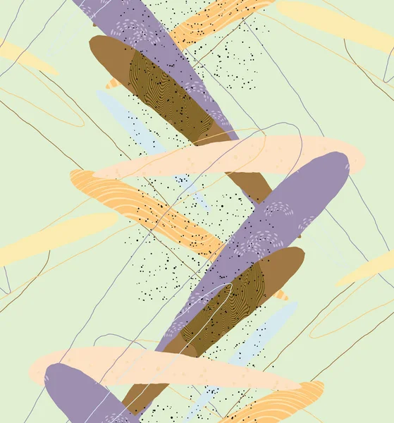 Абстрактный Векторный Бесшовный Шаблон Органические Гранж Текстурированные Перекрывающиеся Волнистые Формы — стоковый вектор