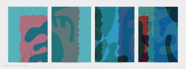 Matisse organik grange desenli. Doğal çiçek motifli soyut çağdaş uçucu şablonu. Asgari orta yüzyıl sanat geçmişi. Düz toprak renklerinde sanatsal botanik elementler.