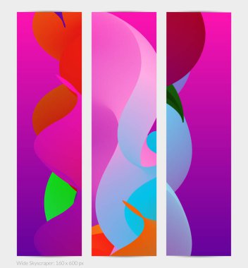 Üç boyutlu sıvı dalgalı şekil. Parlak bulutlu fütüristik arka plan. Soyut müzik dalgalarında canlı gradyan akışı. Dinamik sıvı doku. Moda pankartı tasarımı için yaratıcı vektör şablonu.