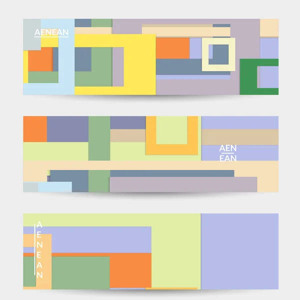 Abstrakte Webtapete Mit Papiergeschnittenen Sich Überlappenden Geometrischen Formen Vintage Banner — Stockvektor