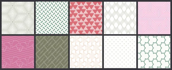 Texture Géométrique Simple Collection Motifs Géométriques Minimalistes Sans Couture Fonds — Image vectorielle