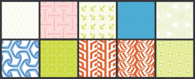 Basit geometrik dokular. Kusursuz geometrik minimalist desenlerin toplanması. Arka planlar ve duvar kağıtları. Tekstil süsü. Düzgünce gruplandırılmış ve katmanlanmış sürükleme ve kumaş paletine bırak.