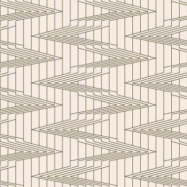 Kusursuz vektör deseni. Soyut basit geometrik doku. Eski sarı kağıtta koyu kahverengi. Geriye dönük ince çizgiler. Modern kafes grafik tasarımı.