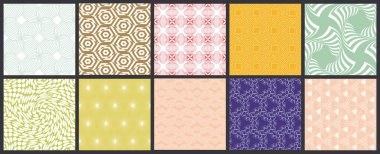 Basit geometrik dokular. Kusursuz geometrik minimalist desenlerin toplanması. Arka planlar ve duvar kağıtları. Tekstil süsü. Düzgünce gruplandırılmış ve katmanlanmış sürükleme ve kumaş paletine bırak.