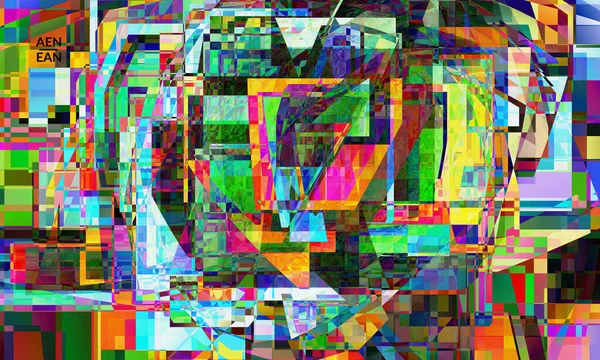 Papel Parede Vetor Abstrato Pequena Arte Falha Distorção Pixel Quebrado —  Vetores de Stock