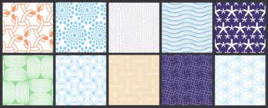 Basit geometrik dokular. Kusursuz geometrik minimalist desenlerin toplanması. Arka planlar ve duvar kağıtları. Tekstil süsü. Düzgünce gruplandırılmış ve katmanlanmış sürükleme ve kumaş paletine bırak.