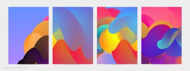 Üç boyutlu sıvı dalgalı şekil. Parlak bulutlu fütüristik arka plan. Soyut müzik dalgalarında canlı gradyan akışı. Dinamik sıvı doku. Moda uçucu tasarımı için yaratıcı vektör şablonu.