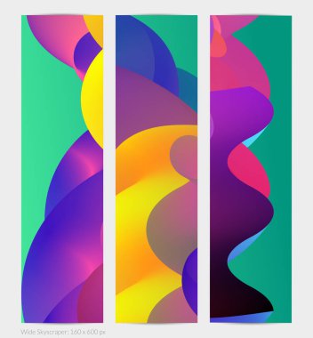 Üç boyutlu sıvı dalgalı şekil. Parlak bulutlu fütüristik arka plan. Soyut müzik dalgalarında canlı gradyan akışı. Dinamik sıvı doku. Moda pankartı tasarımı için yaratıcı vektör şablonu.