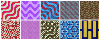 Geometrik 3 boyutlu döşeme dokusunun gerçekçi gölgesi. Kusursuz desenler koleksiyonu. Geçmişe dönük arka planlar ve duvar kağıtları.