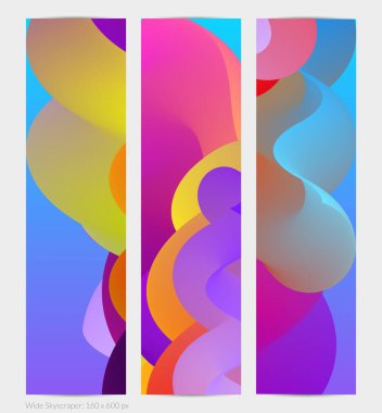 Üç boyutlu sıvı dalgalı şekil. Parlak bulutlu fütüristik arka plan. Soyut müzik dalgalarında canlı gradyan akışı. Dinamik sıvı doku. Moda pankartı tasarımı için yaratıcı vektör şablonu.