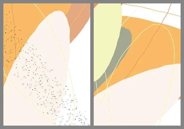 Dessin Abstrait Linéaire Sur Fond Plat Composition Contemporaine Art Moderne — Image vectorielle