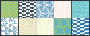 Basit geometrik dokular. Kusursuz geometrik minimalist desenlerin toplanması. Arka planlar ve duvar kağıtları. Tekstil süsü. Düzgünce gruplandırılmış ve katmanlanmış sürükleme ve kumaş paletine bırak.