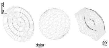 Soyut vektör nesnesi ayarlandı. Geometrik tel çerçeve şeklinin moleküler yapı yapısı. Teknoloji bilgisayar bilimi tasarım elementi. Üç boyutlu dijital modelleme. Optik sanat arkaplanı.