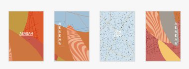 Sosyal medya arka plan şablonu. Elle çizilmiş organik doğal karışımlı şekiller. Dalgalı çizgiler egzotik tropikal tasarım yaratır. Pazarlama teknolojisi için vektör illüstrasyon. Modern çağdaş biçim.