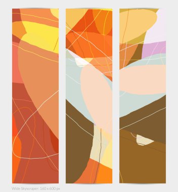 Asgari moda tarzında bir grup vektör soyut yaratıcı arka plan. Sosyal medya için modern şablonlar. Eğlenceli karalama şekli. Soyut geometrik şekilleri ve renkleri olan sanat manzarası.