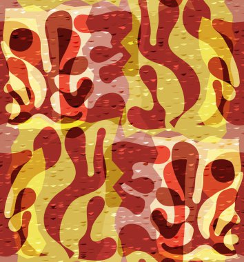 Organik Matisse şekillerinin kusursuz desenleri. Doğal toprak renkleri. Çiçekli sualtı yaşamı. Soyut deniz yosunu kamuflaj arka planı. Moda dalgalı geometri. Rastgele katmanlanmış el çizimi sanat.