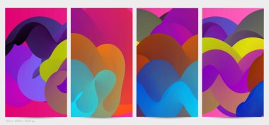 Üç boyutlu sıvı dalgalı şekil. Parlak bulutlu fütüristik arka plan. Soyut müzik dalgalarında canlı gradyan akışı. Dinamik sıvı doku. Moda post tasarımı için yaratıcı vektör şablonu.