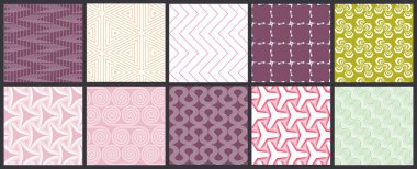 Basit geometrik dokular. Kusursuz geometrik minimalist desenlerin toplanması. Arka planlar ve duvar kağıtları. Tekstil süsü. Düzgünce gruplandırılmış ve katmanlanmış sürükleme ve kumaş paletine bırak.