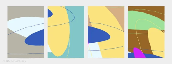 Ensemble Décors Créatifs Abstraits Vectoriels Dans Style Minimaliste Mode Modèles — Image vectorielle